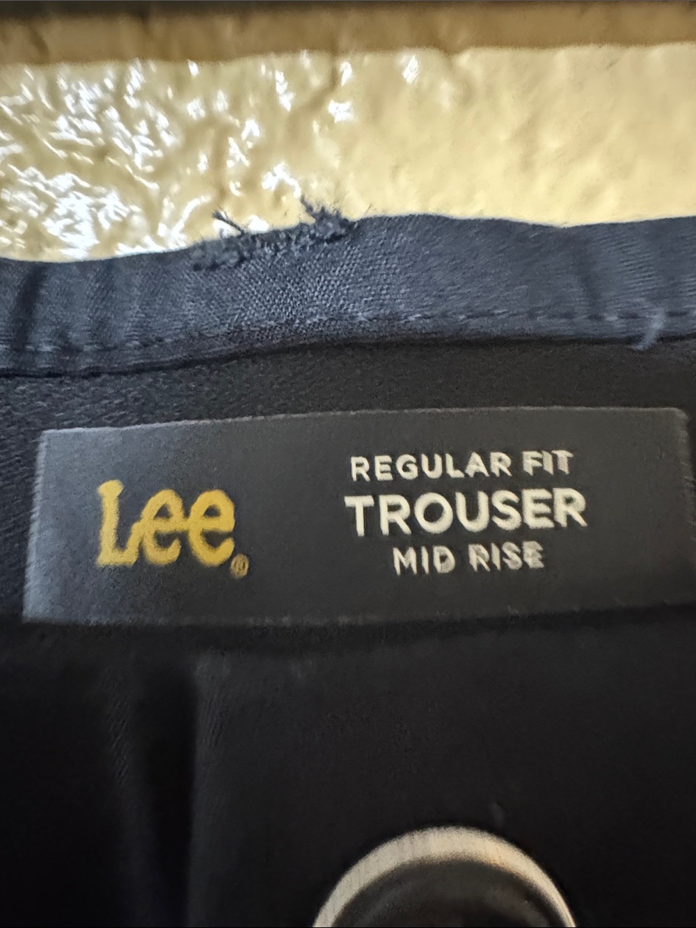 Lee Black Regular Fit Trouser with Gold Logo